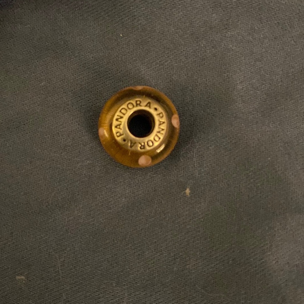 Pandora pink polka dot Murano glass charm